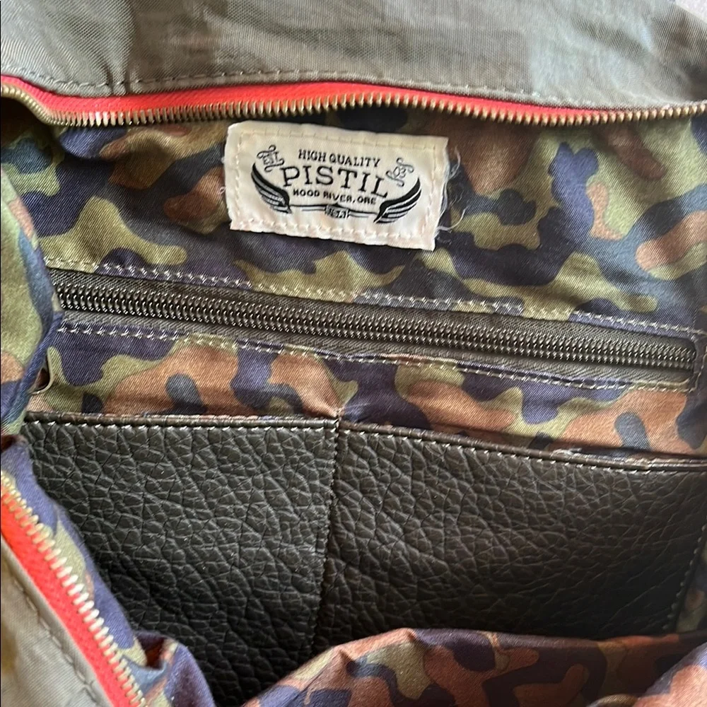 PISTIL Olive Green Shoulder Bag with Leather Handles - Picture 16 of 17